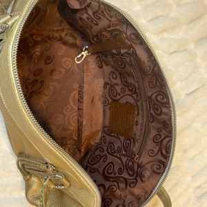 Brighton gold pebbled leather purse.